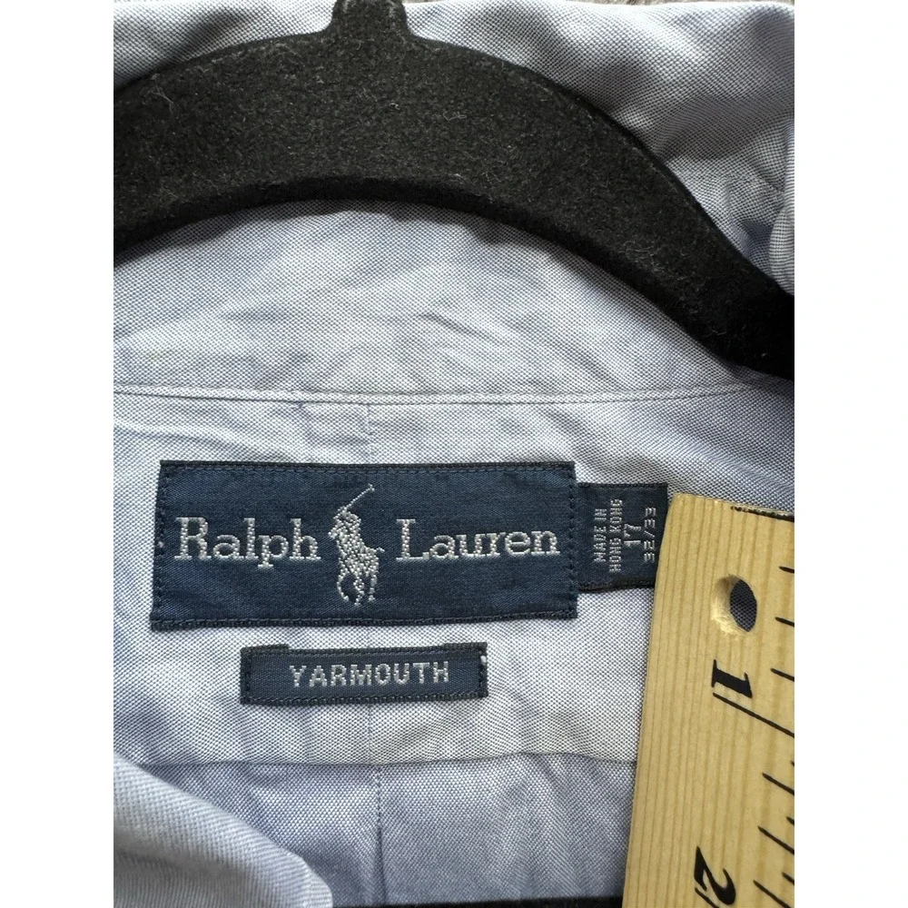 POLO RALPH LAUREN Yarmouth Button Down Long Sleeve Shirt Blue Size 17-32/33‎
